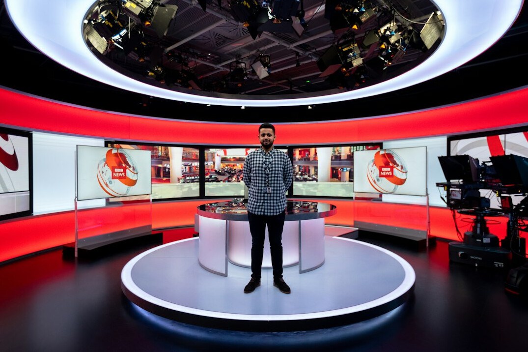 news broadcast studio